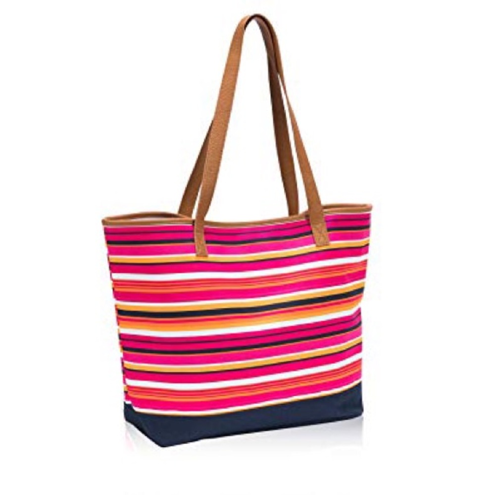 Thirty One Lakeside Tote- Pinstripe Punch